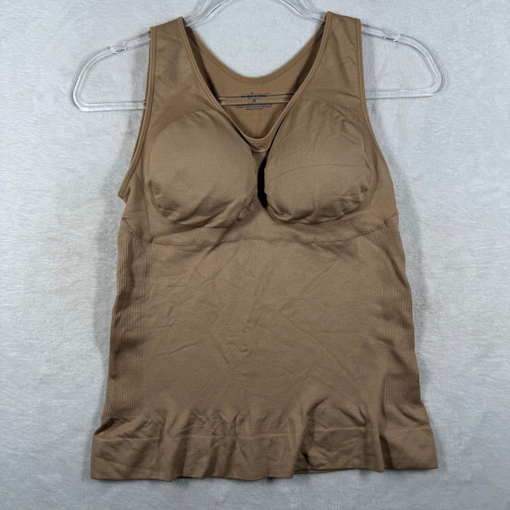 Cami Shaper by Genie Women XXL Tan Beige Seamless Compression Tank Top Shapewear